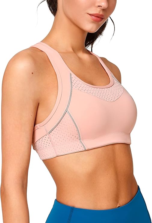Yvette Sports Bras for Women High Impact Support Racerback Sports Bra Plus Size No Underwire for Running Workout