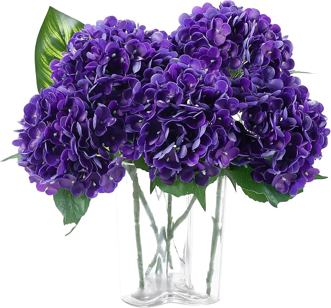 5pcs Hydrangea Artificial Flowers Real Touch 20 inch Lifelike Hydrangea Flower for Home Wedding Office Party Living Room Decoration (Purple) 5pcs Hydrangea Artificial Flowers Real Touch 20 inch Lifelike Hydrangea Flower for Home Wedding Office Party Living Room Decoration (Purple)