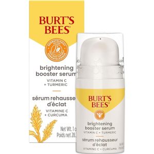 Burt's Bees Vitamin C Turmeric Facial Serum, Brightens Skin & Visibly Reduces Dark Spots, Fine Lines & Wrinkles, Naturally Hydrating, Lightweight - Brightening Booster