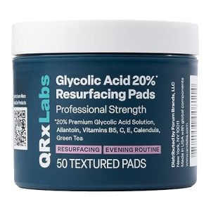 Glycolic Acid 20% Resurfacing Pads for Face & Body with Vitamins B5, C & E, Green Tea, Calendula, Allantoin - Exfoliates Surface Skin and Reduces Appearance of Fine Lines and Wrinkles - Peel Pads
