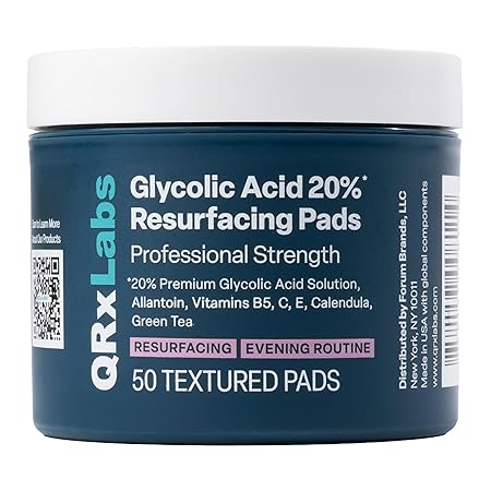 Glycolic Acid 20% Resurfacing Pads for Face & Body with Vitamins B5, C & E, Green Tea, Calendula, Allantoin - Exfoliates Surface Skin and Reduces Appearance of Fine Lines and Wrinkles - Peel Pads Glycolic Acid 20% Resurfacing Pads for Face & Body with Vitamins B5, C & E, Green Tea, Calendula, Allantoin - Exfoliates Surface Skin and Reduces Appearance of Fine Lines and Wrinkles - Peel Pads