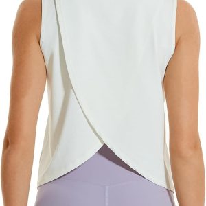 HODOSPORTS Workout Tops for Women UPF 50+ Open Back Sleeveless Tank Tops Quick Dry Athletic Gym Yoga Shirts Loose Fit