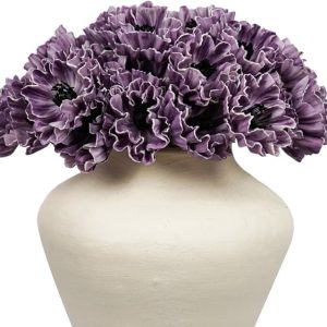Artificial Flowers,24Pcs 13.5inch Cornpoppy Fake Flowers,Real Touch Faux Flowers, Spring Décor Faux Purple Silk Flowers for Wedding Kitchen Shop Office Home Décor