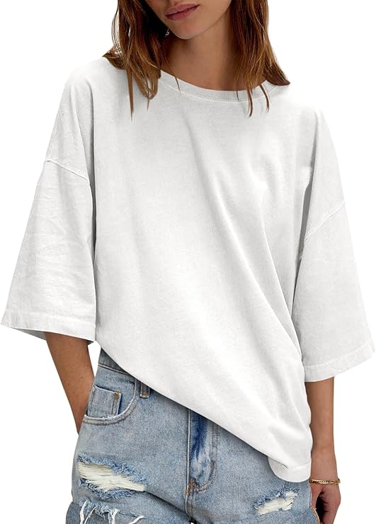 Tankaneo Womens Oversized Half Sleeve Tshirts Summer Casual Crew Neck Tunic Tops Loose Fit Boxy Basic Tees Tankaneo Womens Oversized Half Sleeve Tshirts Summer Casual Crew Neck Tunic Tops Loose Fit Boxy Basic Tees