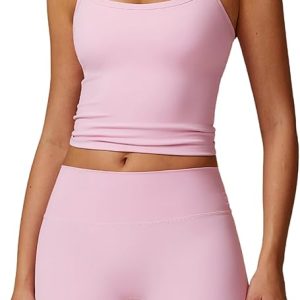 Two Piece Workout Sets For Women Tank Top Matching High Waist Booty Lifting Shorts Gym Yoga Active Wear Outfits