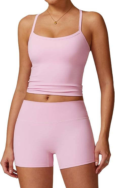 Two Piece Workout Sets For Women Tank Top Matching High Waist Booty Lifting Shorts Gym Yoga Active Wear Outfits Two Piece Workout Sets For Women Tank Top Matching High Waist Booty Lifting Shorts Gym Yoga Active Wear Outfits