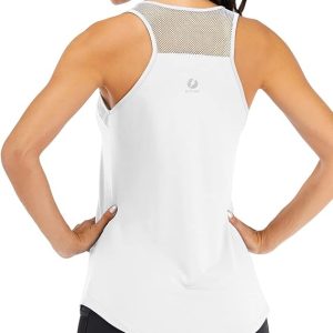 Fihapyli ICTIVE Workout Tank Tops for Women Breathable Mesh Racerback Muscle Tank Backless Running Shirts