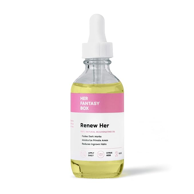Her Fantasy Box | Renew Her - Natural Rejuvenating Yoni Oil for Dark Spots, Ingrown Hair, and Skin Brightening - Nourishing, Moisturizing Formula for All Skin Types