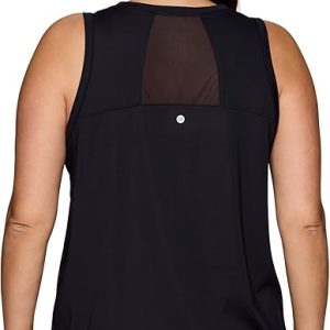 RBX Active Women's Workout Top with Breathable Mesh Panels, Quick Drying Gym Running Tank Top with Plus Sizes
