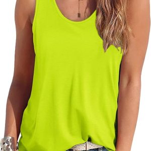 Smile Fish Women Scoop Neck Flowy Loose Fit Tank Top Sleeveless Summer Tops Shirts