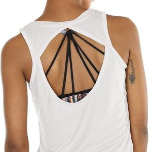 icyzone Women's Lightweight Breathable Open Back Workout Athletic Yoga Tank Tops