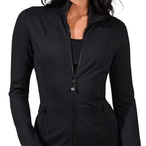 90 Degree By Reflex Running Track Jacket Lightweight Athletic Slim Fit Jacket