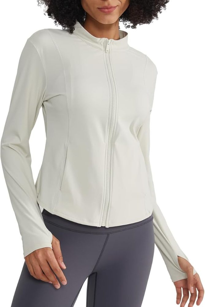 ALONG FIT Full Zip Workout Jacket for Women with Pockets - Yoga Jacket ...