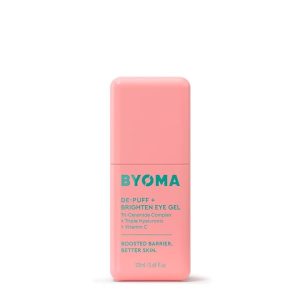 BYOMA De-Puff + Brighten Eye Gel - Lightweight Gel Eye Cream for Dark Circles, Puffiness & Wrinkles - Under Eye Cream With Hyaluronic Acid & Vitamin C