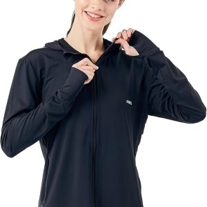 Commollis Sun Protection Clothing Zip Up Hoodie Athletic Hiking Jacket