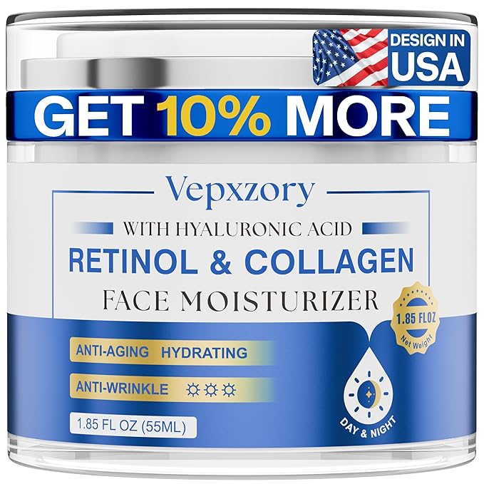 Face Moisturizer Retinol Cream For Face, Collagen Anti Aging Face Cream, Day-Night Neck Cream With Hyaluronic Acid, Wrinkle Cream Face Moisturizer Retinol Cream For Face, Collagen Anti Aging Face Cream, Day-Night Neck Cream With Hyaluronic Acid, Wrinkle Cream
