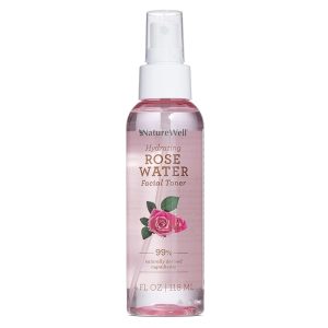 NATURE WELL Rose Water Hydrating Facial Toner Mist for Dewy & Radiant Skin, Refreshing, Conditioning, Soothing, Moisturizing, Perfect for Travel, 4 Fl Oz