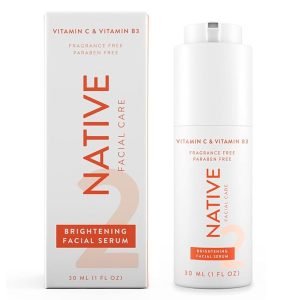 Native Brightening Facial Serum Contains Naturally Derived Ingredients | Hydrating Serum with Vitamin C and Niacinamide, Vitamin B3, Revitalize and Repair Your Skin