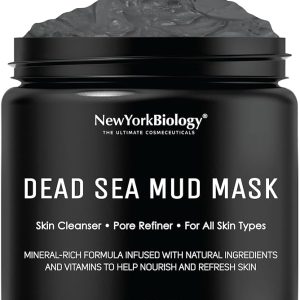 New York Biology Dead Sea Mud Mask for Face and Body | Spa Quality Pore Refiner for Oily Skin | Natural Skincare for Women & Men | Tighten Skin for A Healthier Complexion | 8.8 oz