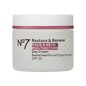 No7 Restore & Renew Multi Action Face & Neck Cream - Anti Aging Face Moisturizer with SPF 30 - Helps to Firm & Hydrate Crepey Skin