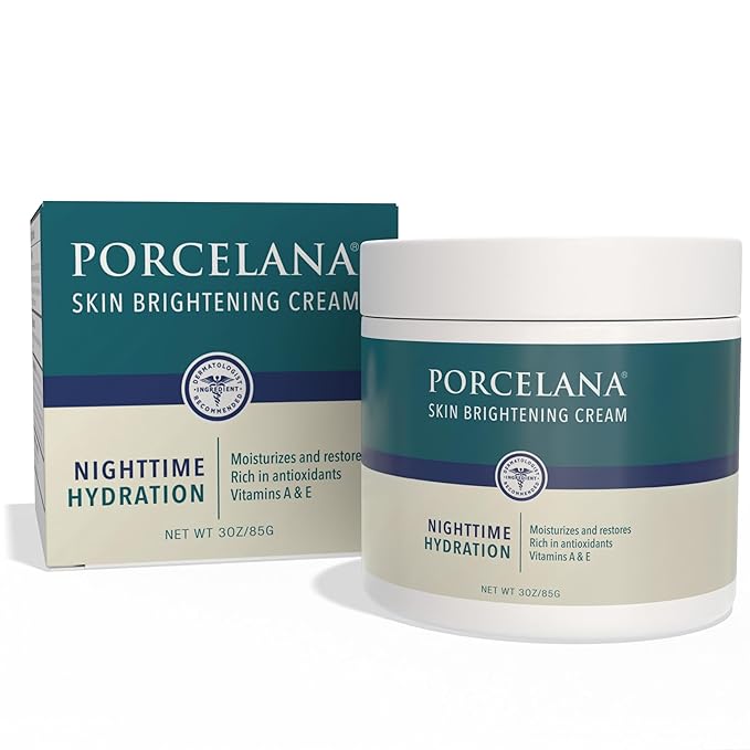 Porcelana Nighttime Hydration Cream Updated Formula - Fades Dark Spots & Evens Skin Tone - For Sun or Age Spots, Acne Scarring, Melasma & Other Discoloration