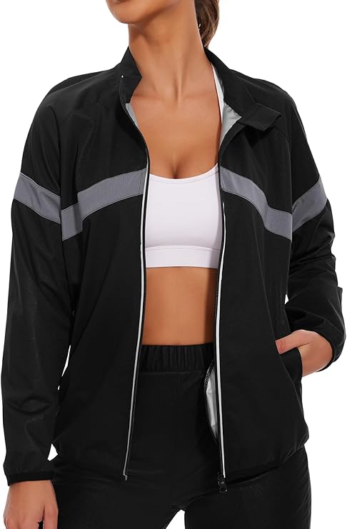 Women Sauna Jackets Sweat Suit Long Sleeve Zipper with Hood Sauna Shirt Body Shaper Top Workout Gym Exercise Women Sauna Jackets Sweat Suit Long Sleeve Zipper with Hood Sauna Shirt Body Shaper Top Workout Gym Exercise
