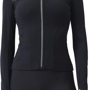 AARYA Women's Workout Jacket Athletic Gym Running Yoga Jackets Zip UP Lightweight jacket with Thumb Holes