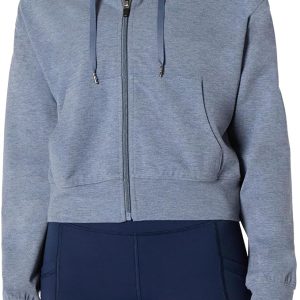 Amazon Essentials Women's Athletic Soft Performance Lightweight Cropped Zip Up Workout Hoodie