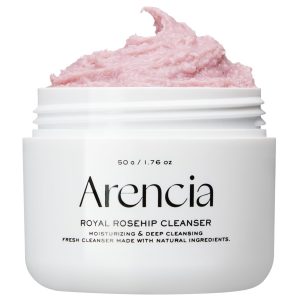 Arencia Rosehip Brightening Rice Mochi Face Cleanser & Daily Scrub - Moisturizing, Exfoliating & Deep-Cleansing - All Skin Types with Rice Powder & Rice Water