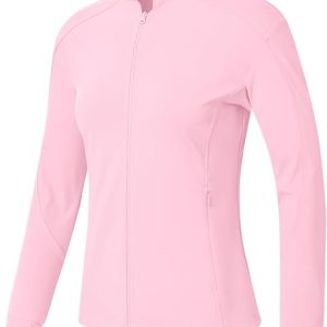 BGOWATU Women's Workout Jacket Lightweight Zip up Running Athletic Jackets with Thumb Holes