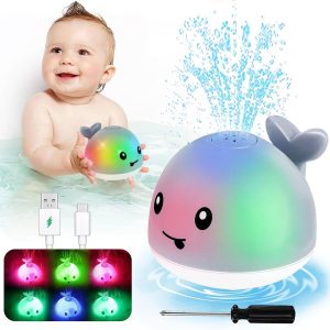 Bath Toys for Kids Ages 1-3 - 1 2 3 Year Boys Girls Gifts | Christmas Stocking Stuffers 6-12-18 Months | Light Up Whale Bath Toy Sprinkler Toddler Bathtub Pool Water Table Toys