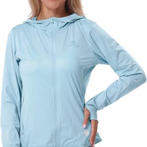 CAMELSPORTS Women UPF 50+ Athletic Jacket Sun Protection Long Sleeve Hiking Shirts Lightweight Outdoor Hoodie with Pocket