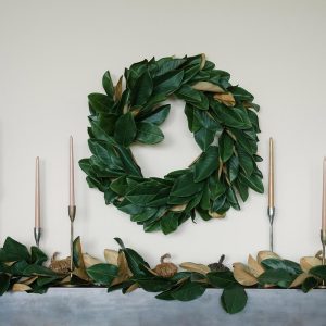 CG Hunter Holiday Collection Faux Wreath, Premium Artificial Indoor and Outdoor Large 30" Magnolia Leaf Christmas Wreath, Christmas Decorations and Holiday Greenery