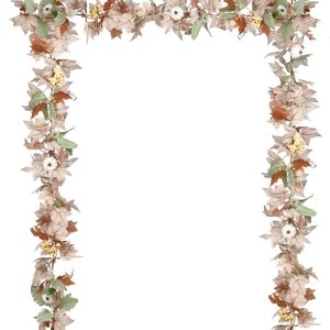 DearHouse Fall Maple Leaf Garland, 5.9Ft Hanging Vine Artificial Autumn Foliage for Thanksgiving, Home, Wedding, Fireplace, Party, Christmas Decor (White)