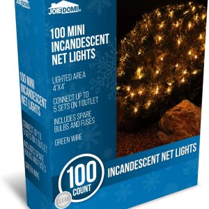 Joiedomi Christmas Net Lights,100 Warm White Net Lights for Indoor & Outdoor Decorations, Christmas Eve Night Decor, Christmas Tree, Bushes