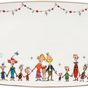 Lenox Serveware, Merry Grinchmas Tray, 13.75 x 7.5-Inch, Food Tray, Microwave Safe & Dishwasher Safe Porcelain, Grinch Winter Serving Tray, Christmas Decor