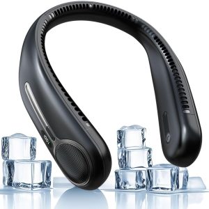 Portable Neck Fan,Hands Free Personal Wearable Bladeless Fan,6000mAh USB Rechargeable,360° Cooling,LED Display,4-Speeds,Birthday Gifts for Men Women Dad Mom
