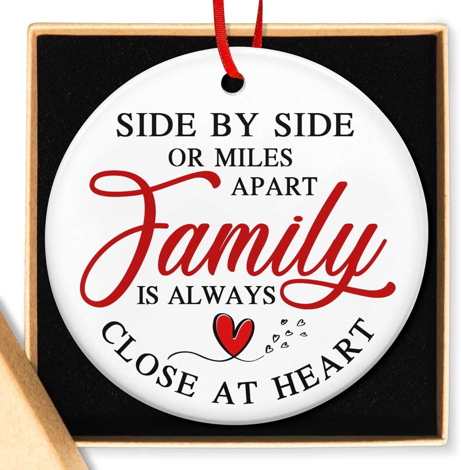 TEEZWONDER Family Christmas Ornament Gifts for Women Men - Ceramic Christmas Ornaments 2025 for Tree Decorations for Mom Dad Grandma Grandpa, Sister Brother Gift Ideas for Xmas