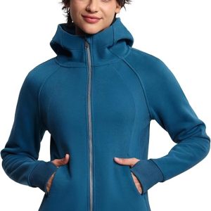 THE GYM PEOPLE Women's Zip Up Hoodies Fleece Workout Jackets Sweatshirts with Pockets Thumb Hole