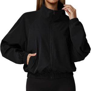 altiland Lightweight Workout Jacket for Women, Full Zip Athletic Gym Running Outdoor Jackets with Pockets