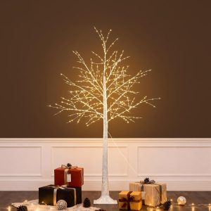 5FT Christmas Tree with Lights,Outdoor Christmas Decorations,Firefly Tree with 350 LED Lights&Remote,Twinkle Lighted Trees for Indoor Outdoor Home Yard Lawn Christmas Party Decor