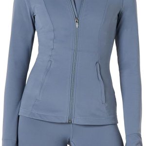 Amazon Essentials Women's Active FormFlex Buttery Soft Slim Fit Full Zip Jacket with Thumb Holes