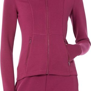 Amazon Essentials Women's Active Full Zip Sweat Jacket with Thumb Holes