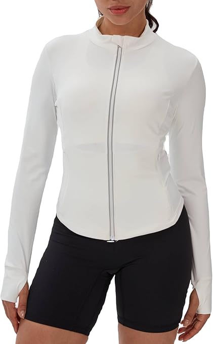 Auxo Workout Jackets for Woman Reflective UPF 50+ Zip Up Cropped Running Jacket Gym Yoga Tops with Pockets Auxo Workout Jackets for Woman Reflective UPF 50+ Zip Up Cropped Running Jacket Gym Yoga Tops with Pockets