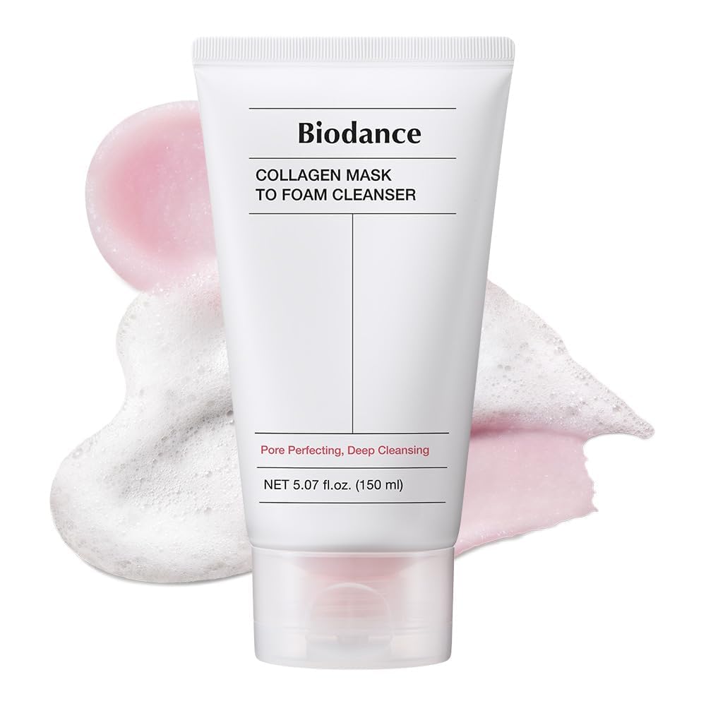 BIODANCE Collagen Mask To Foam Cleanser, Pink Face Wash for Women, 2-in-1 Pore Mask and Hydrating Foaming Facial Cleanser for Sensitive Skin BIODANCE Collagen Mask To Foam Cleanser, Pink Face Wash for Women, 2-in-1 Pore Mask and Hydrating Foaming Facial Cleanser for Sensitive Skin