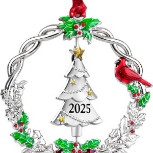 Christmas Tree Ornament Metal Silver Hanging Rotatable Design Charm Holiday Decorative Pendant Gift Keepsake (2025)