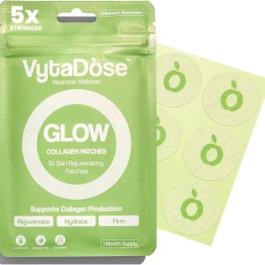 Collagen Glow Beauty Restore Patches | 5X Stronger Formula | Collagen Peptides, Vitamin C, Pro-Retinol, Coq10, Hyaluronic Acid & Biotin for Hair Growth | Daily Patch for Skin & Hair Wellness
