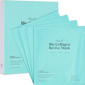 Ebanel Bio Collagen Face Mask 4-Pack Hydrating Face Masks with 7 Peptides Hyaluronic Acid Niacinamide Centella Rose Water Ceramide and B5 Glass Skin