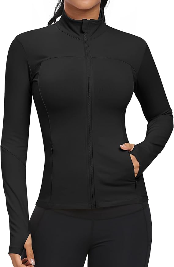 GYM RAINBOW Workout Jackets for Women, Full Zip Slim Fit Lightweight Athletic Running Sports Track Jacket with Pockets GYM RAINBOW Workout Jackets for Women, Full Zip Slim Fit Lightweight Athletic Running Sports Track Jacket with Pockets