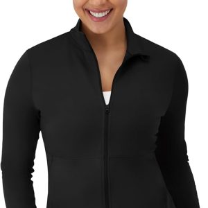 Hanes Women's Moves Workout, Soft & Stretchy Yoga, Moisture-Wicking Full-Zip Studio Jacket